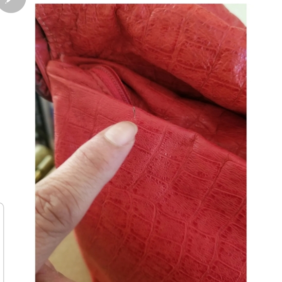 Rare Vintage  Carlos Falchi red python  buffalo shoulder bag - Picture 2 of 11